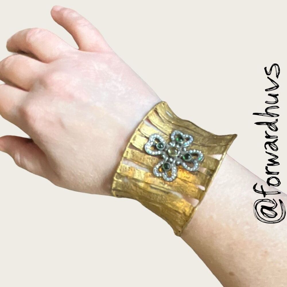 Bundle Sale 3 for $15 | Wide Gold-Tone Cuff Bracelet - Bold Statement Design